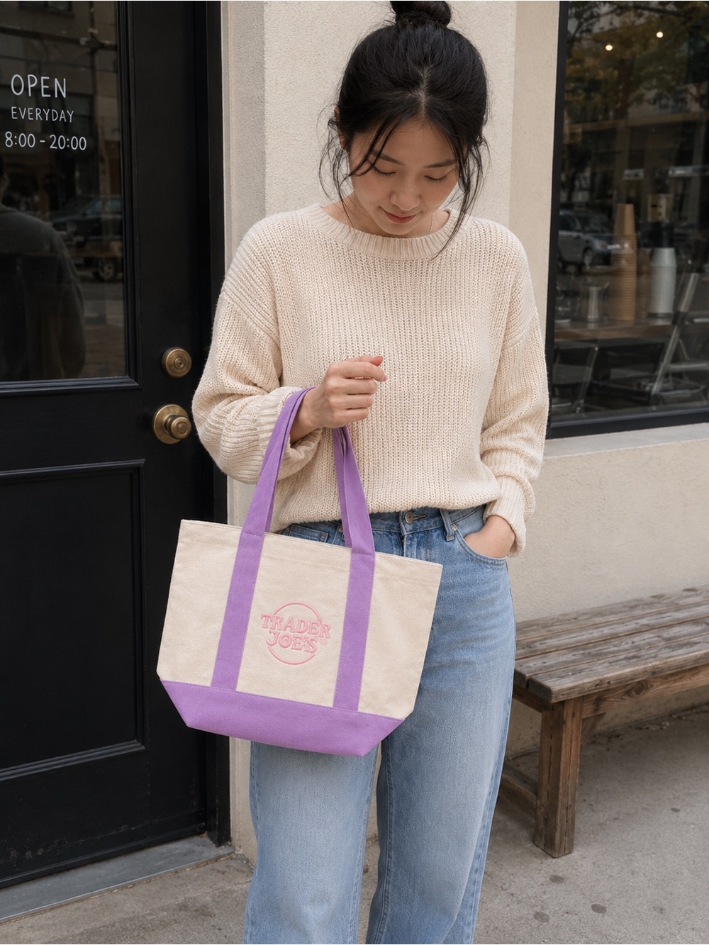 Trader Joe’s Mini Pastel Canvas Tote Bag NWT